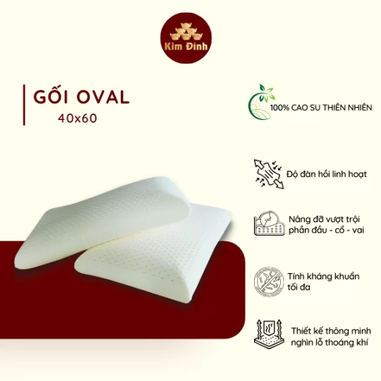 Gối cao su thiên nhiên Kim Đỉnh Oval