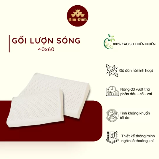 Gối cao su thiên nhiên kim đỉnh lượn sóng